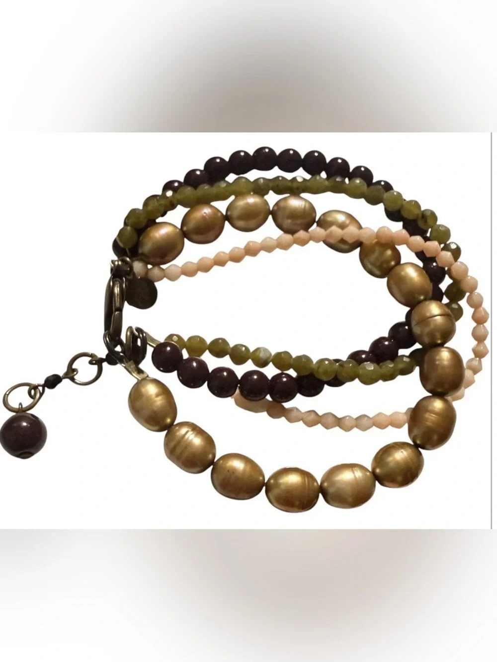DAVID AUBREY Assorted Beads Entwined Four Strand Bracelet